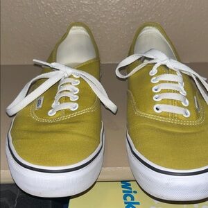 Vans Mustard Canvas Sneakers with White Accents